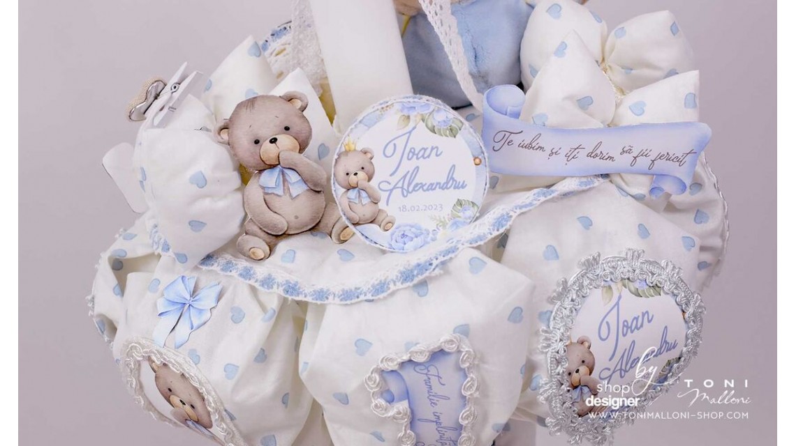 Lumanare de botez cu ursuletul Teddy Bear King 7